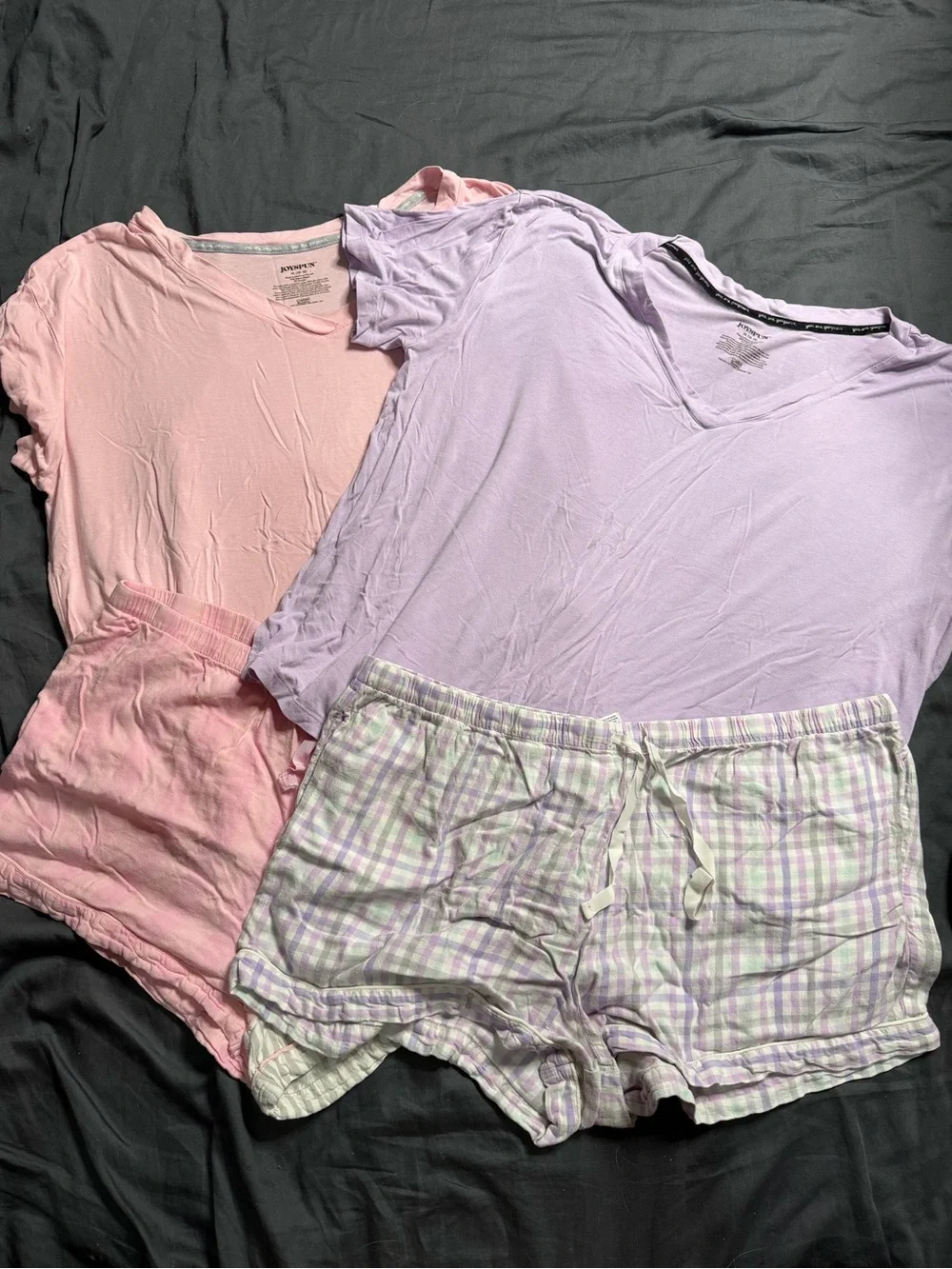 Women's Two-Piece V-Neck Pajama Set — Pink & Lavender